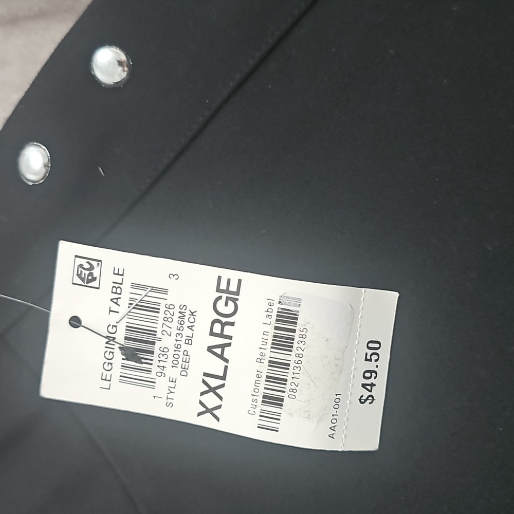 Black High-Waisted Pants with Side Studs - Picture 5 of 6